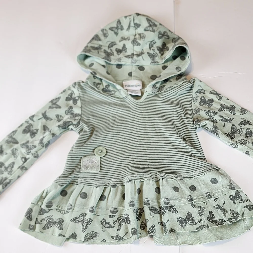 Naartjie butterfly outfit 18-24 and 2T Hooded top skirted leggings
